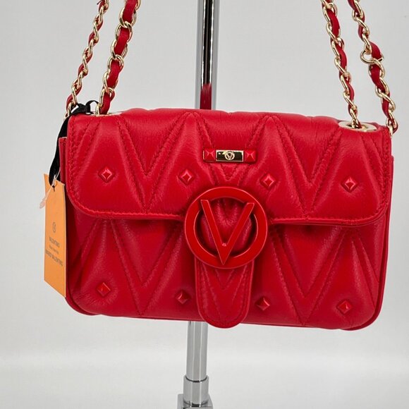 Valentino by Mario Valentino Poisson Crossbody Red Quilted Leather Bag - Picture 3 of 16